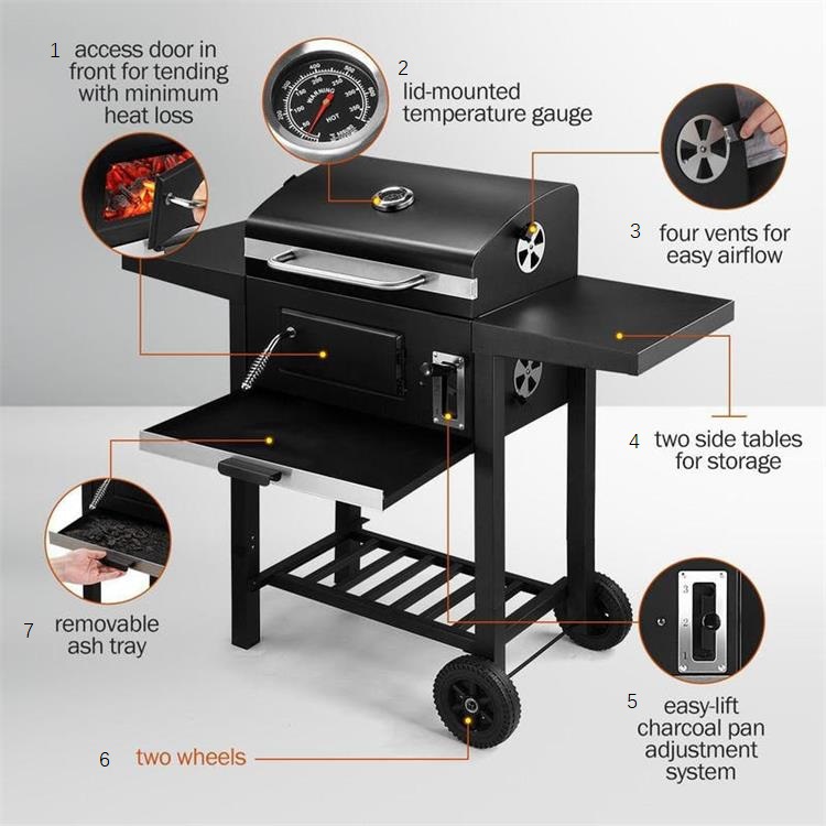 Outdoor charcoal grill